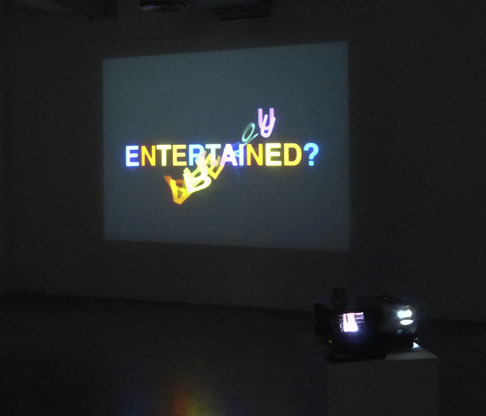Philip Bradshaw, Installation view, projection, Are You Entertained?, Nothing To Be Done